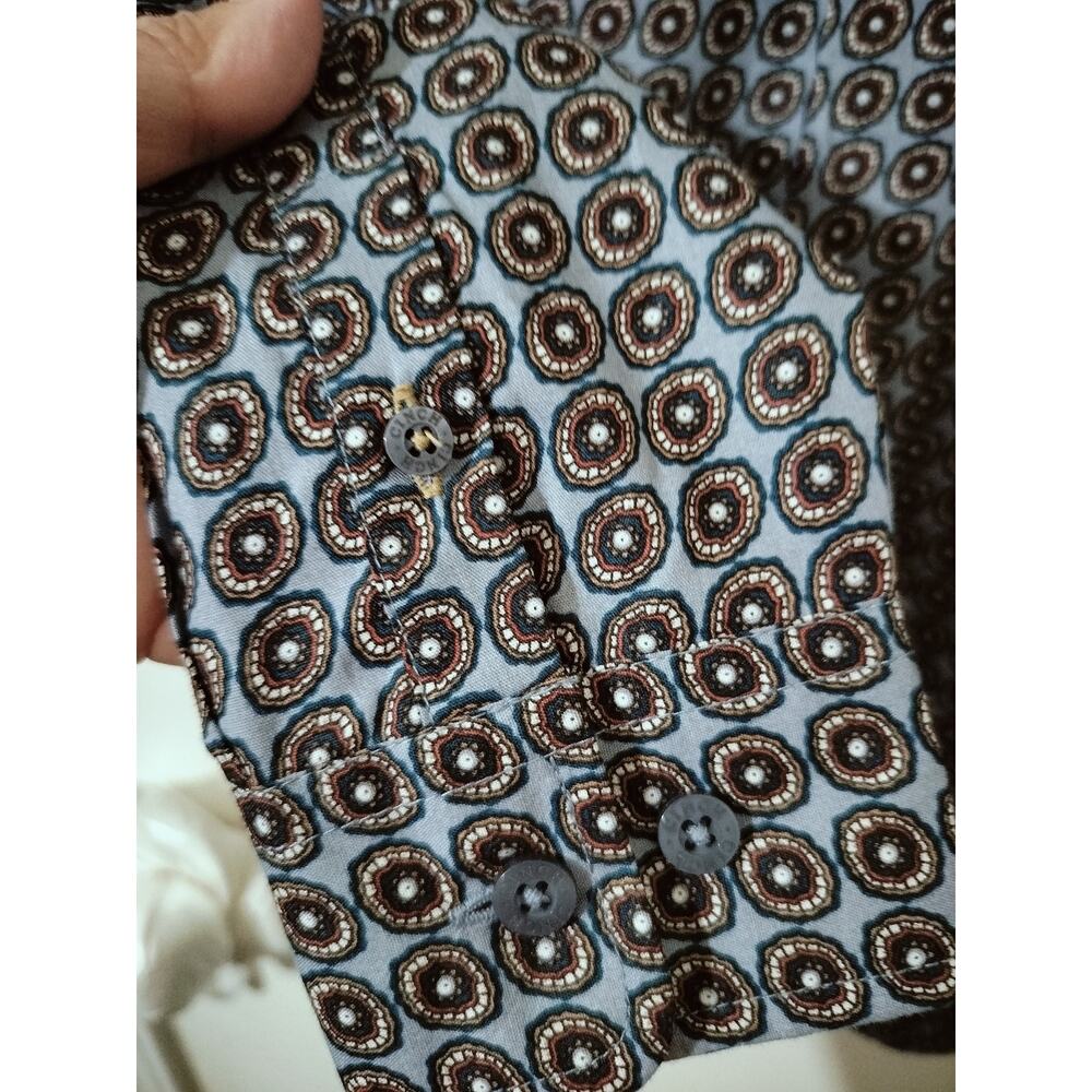 M1244)Cinch Youth Boy Western Circle Print Button Down Long Sleeve Shirt M (10) - Picture 8 of 9